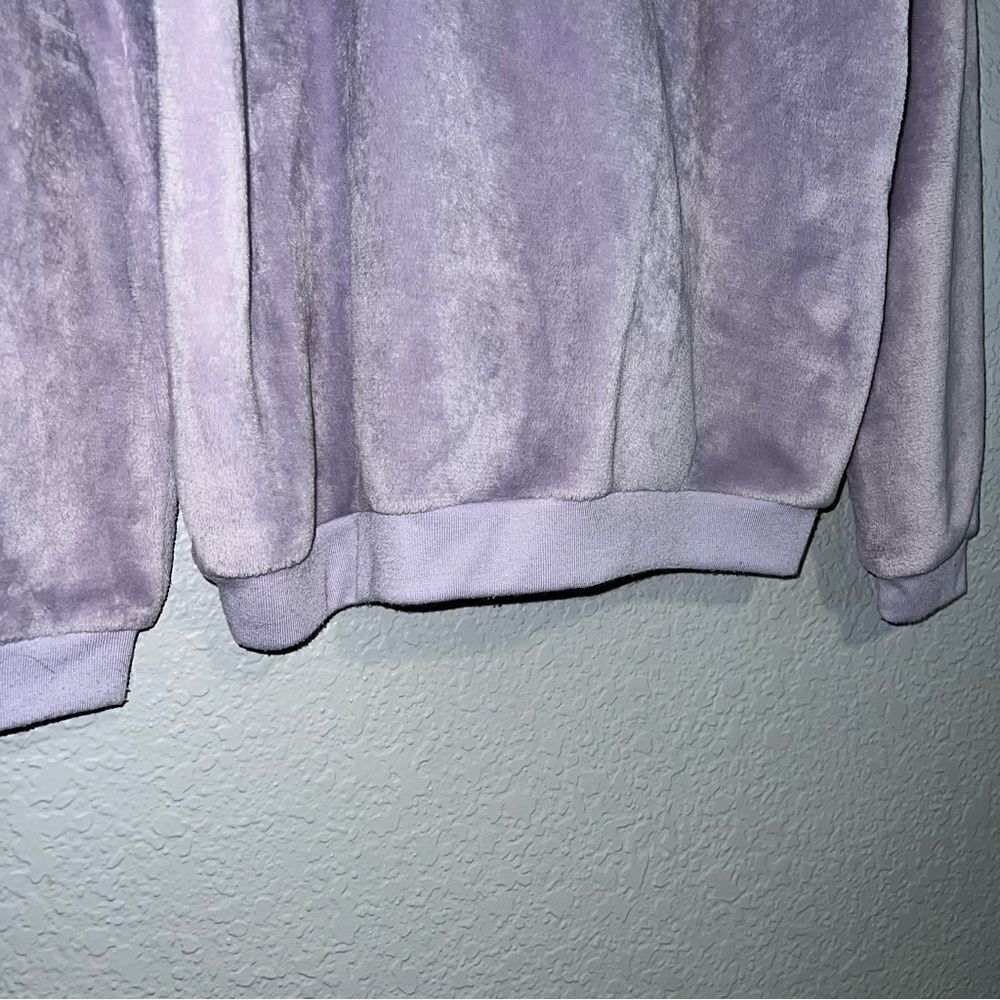 Love Tribe Juniors Round Neck Too Cold To Care Plush Sweatshirt Purple Large - Picture 7 of 7